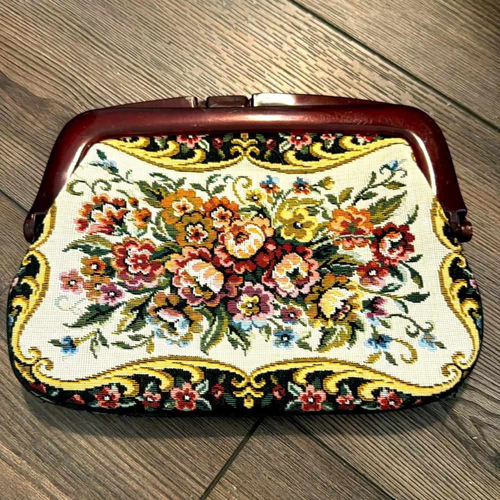 Vintage 1960s Rimco tapestry clutch